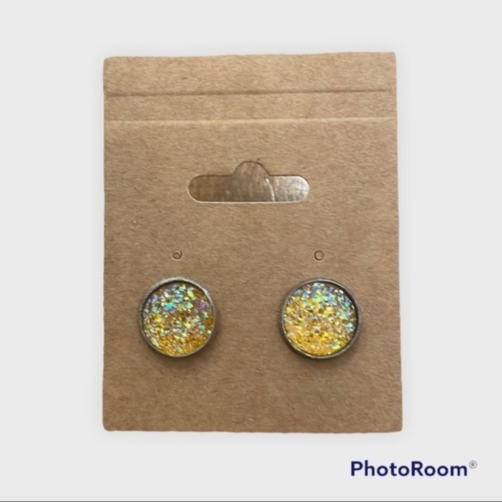 Sunflower yellow 12 mm stud earrings